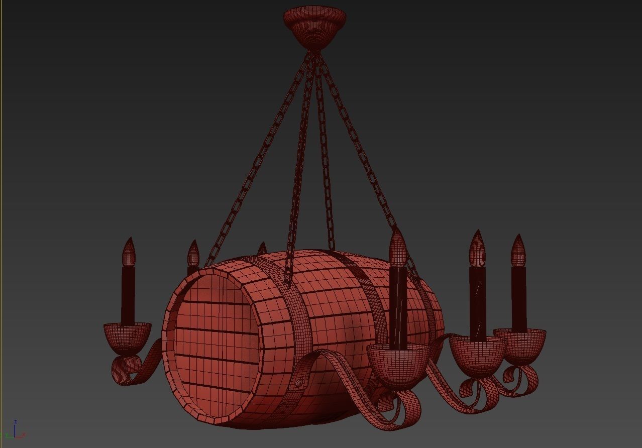 Barrel Lamp 3D  model 3D model_6