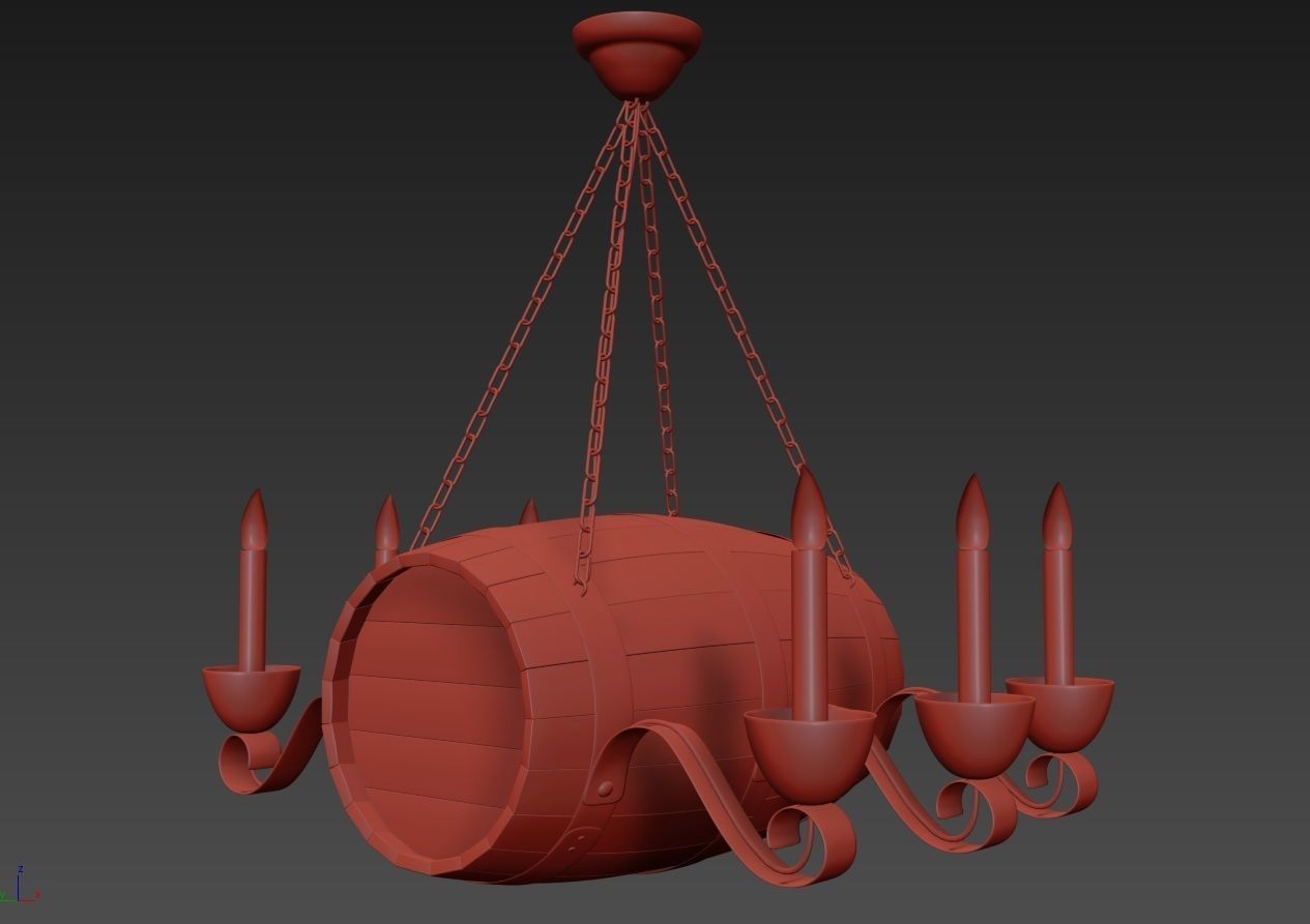 Barrel Lamp 3D  model 3D model_5