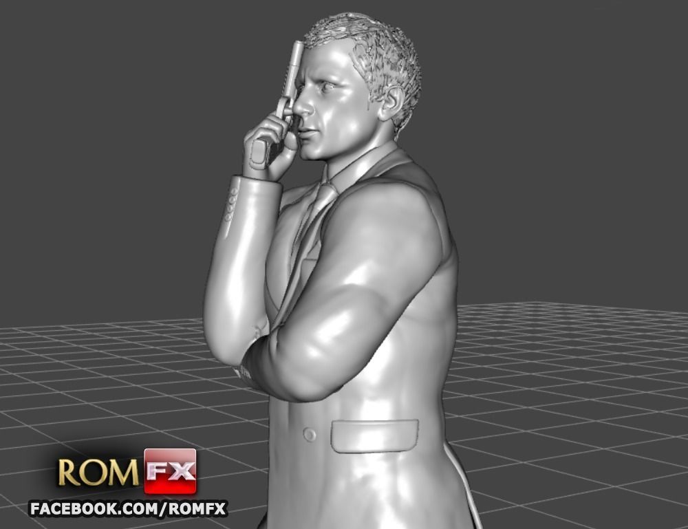 007 James Bond Daniel Craig - Printable Figure 3D print model_11