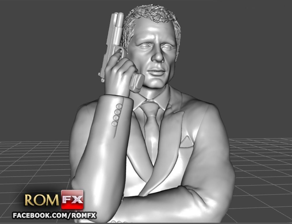 007 James Bond Daniel Craig - Printable Figure 3D print model_8