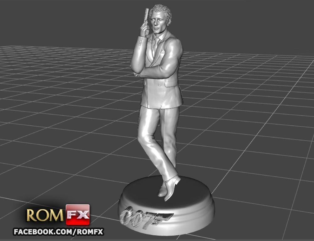 007 James Bond Daniel Craig - Printable Figure 3D print model_6