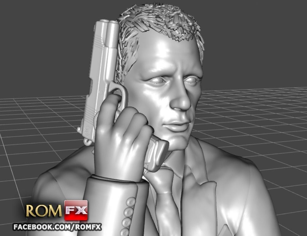 007 James Bond Daniel Craig - Printable Figure 3D print model_10