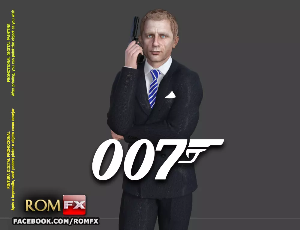007 James Bond Daniel Craig - Printable Figure 3D print model_0