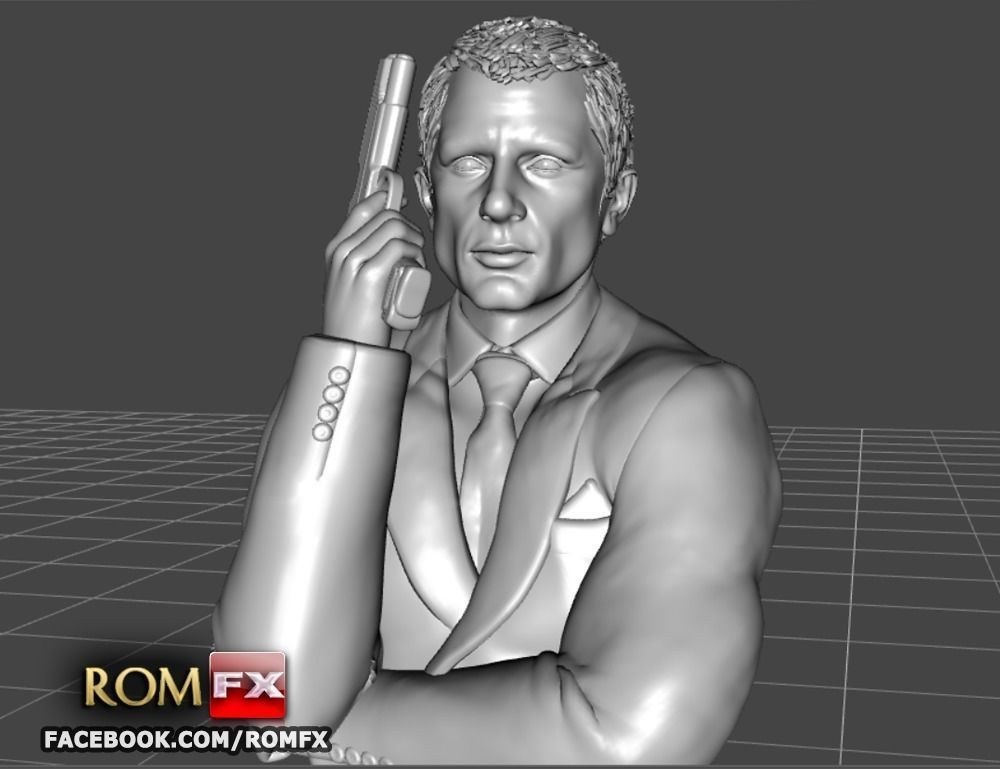 007 James Bond Daniel Craig - Printable Figure 3D print model_7