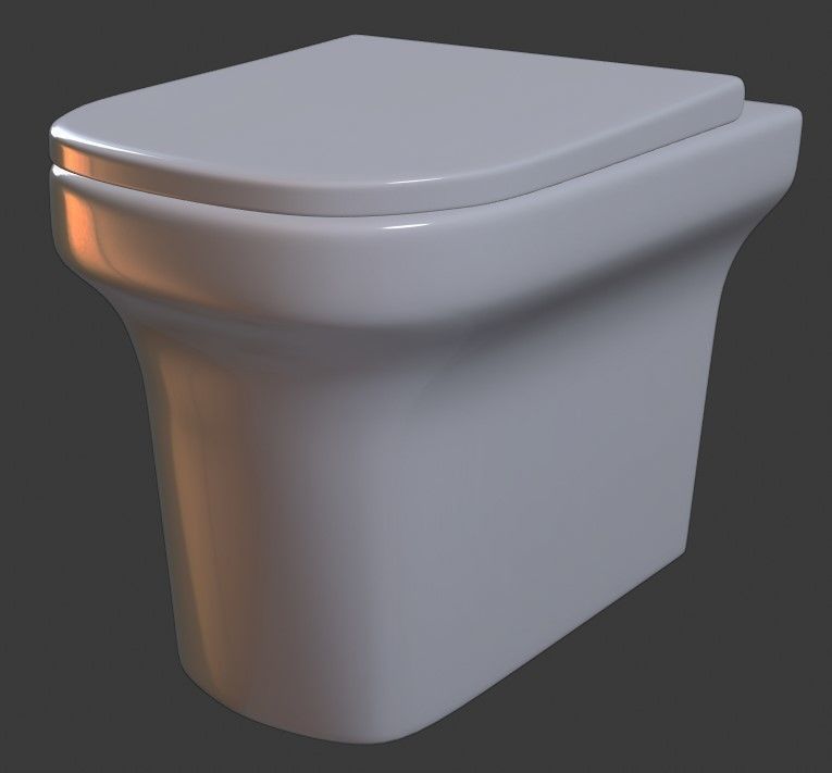 Toilet stainless steel seat 3D model_4