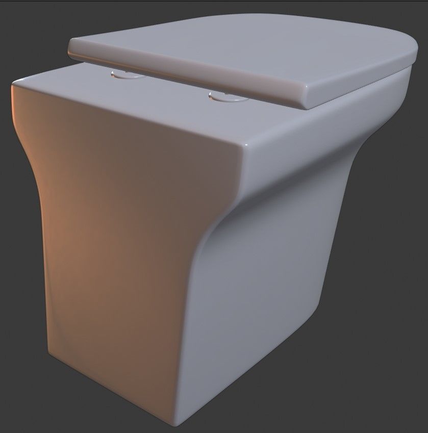 Toilet stainless steel seat 3D model_5