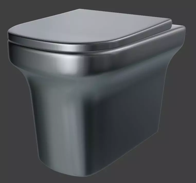 Toilet stainless steel seat 3D model_0