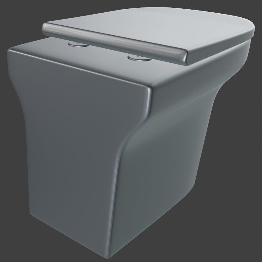 Toilet stainless steel seat 3D model_1