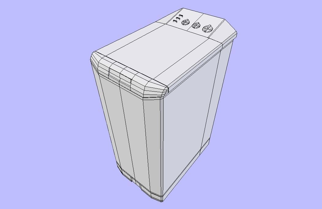 Washing machine - Low Poly Low-poly 3D model_4