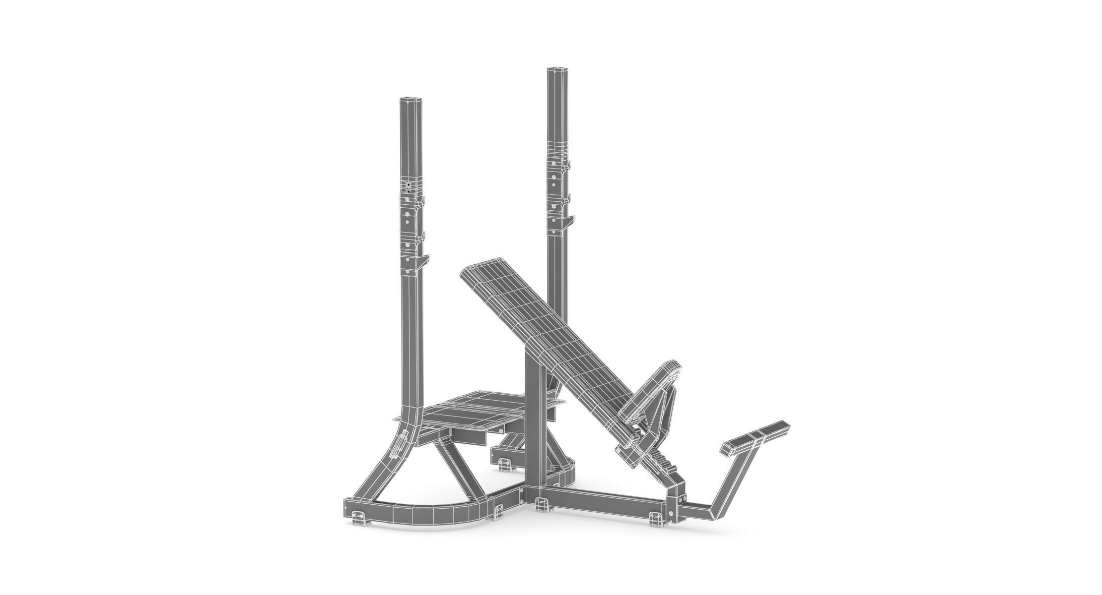 Technogym Pure Olympic Incline Bench 3D model_5
