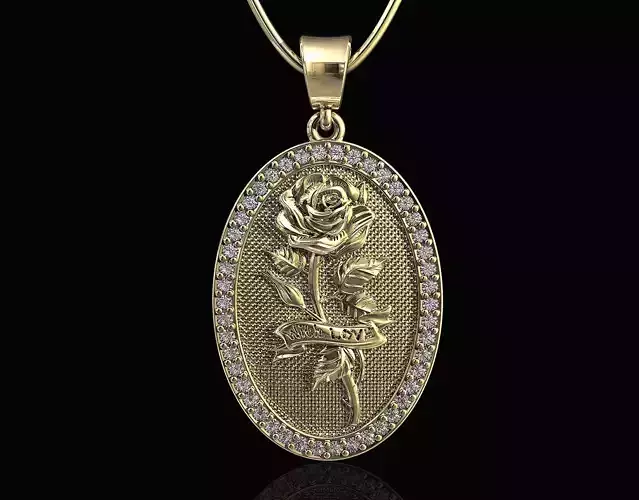 Rose With Love-Pendant  3D print model