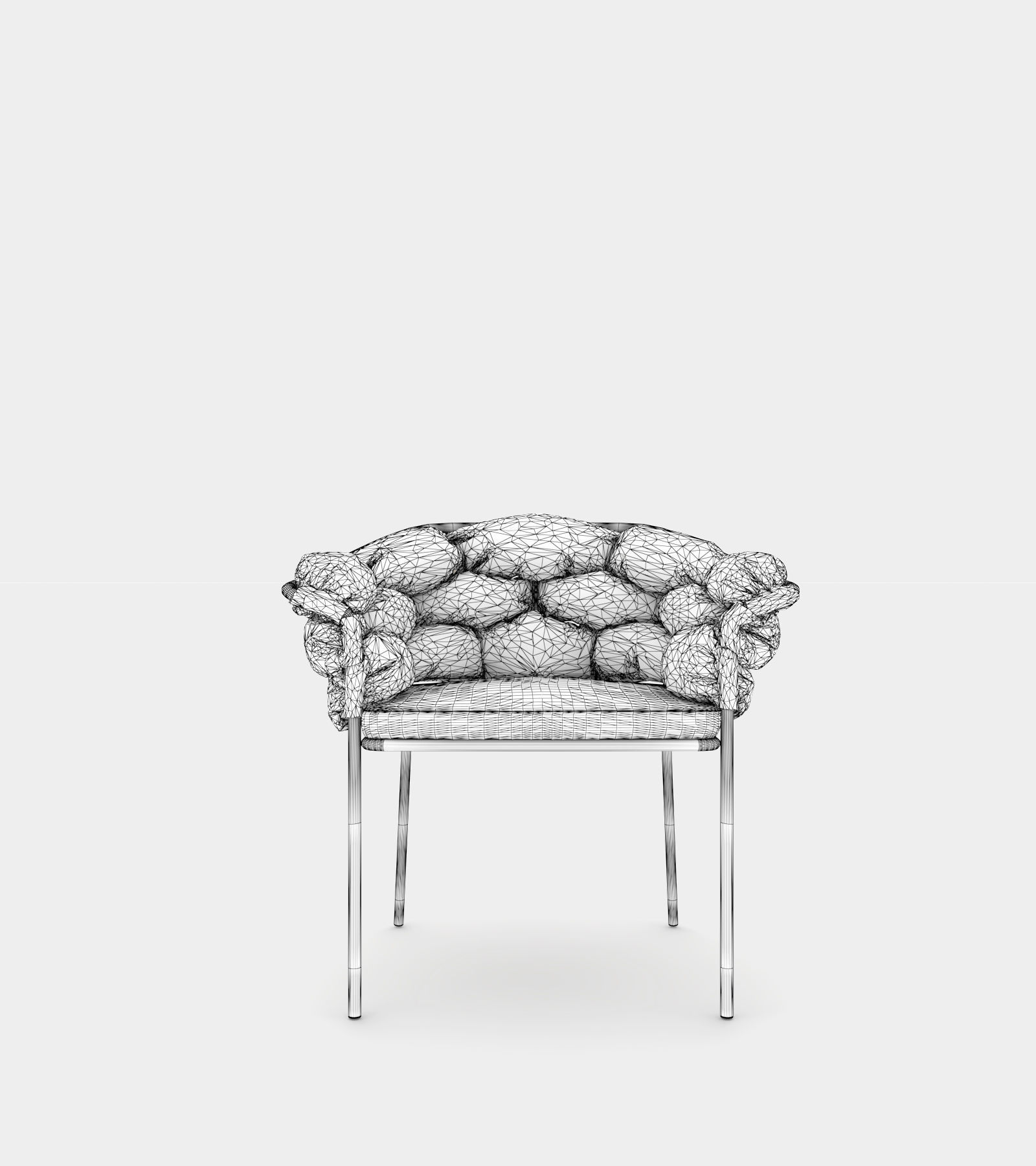 Armchair with upholstery for indoor and outdoor 3D model_3