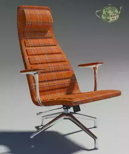 Lotus fabric orange armchair 