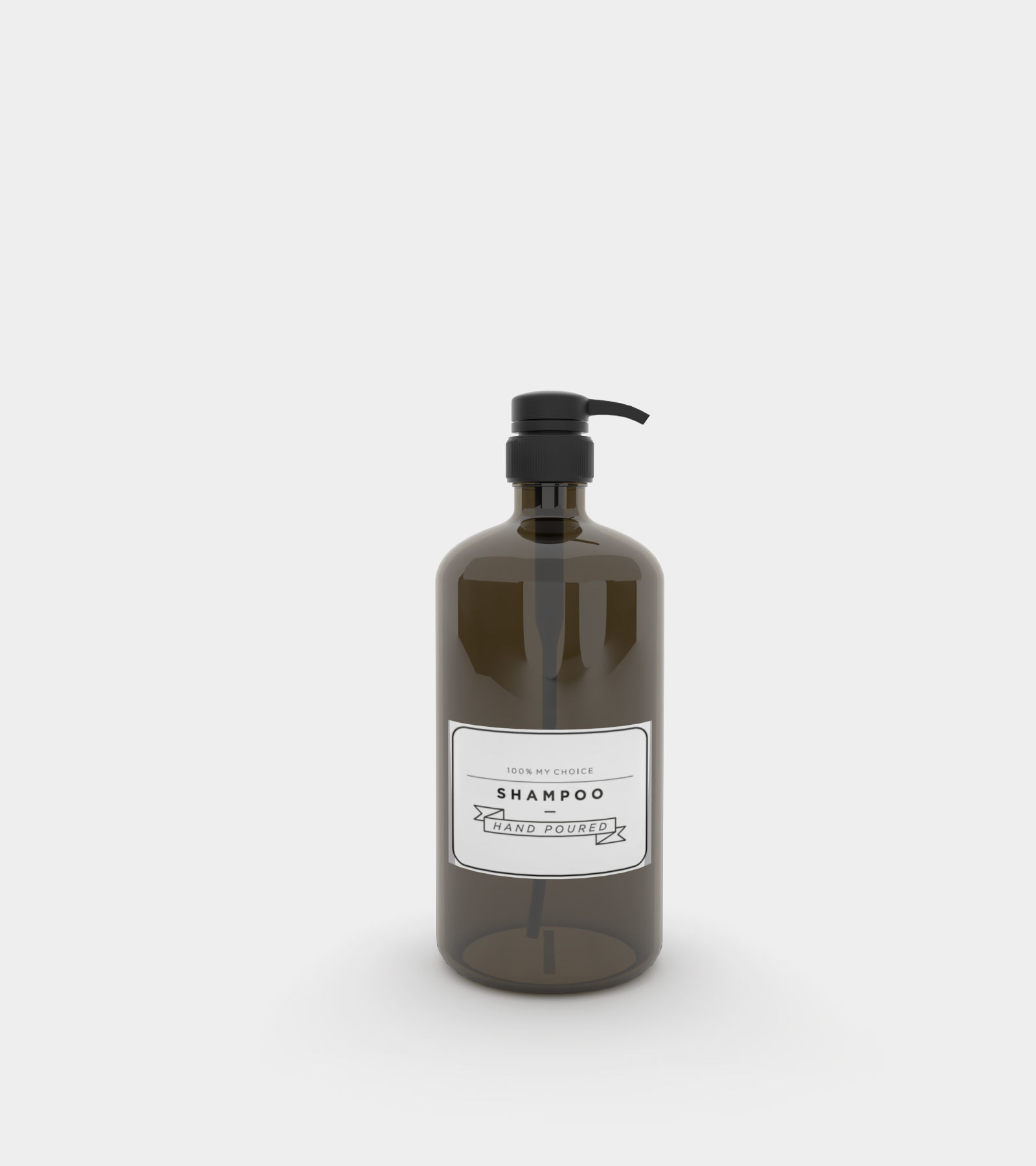 Amber soap dispenser bottle 3D model_1