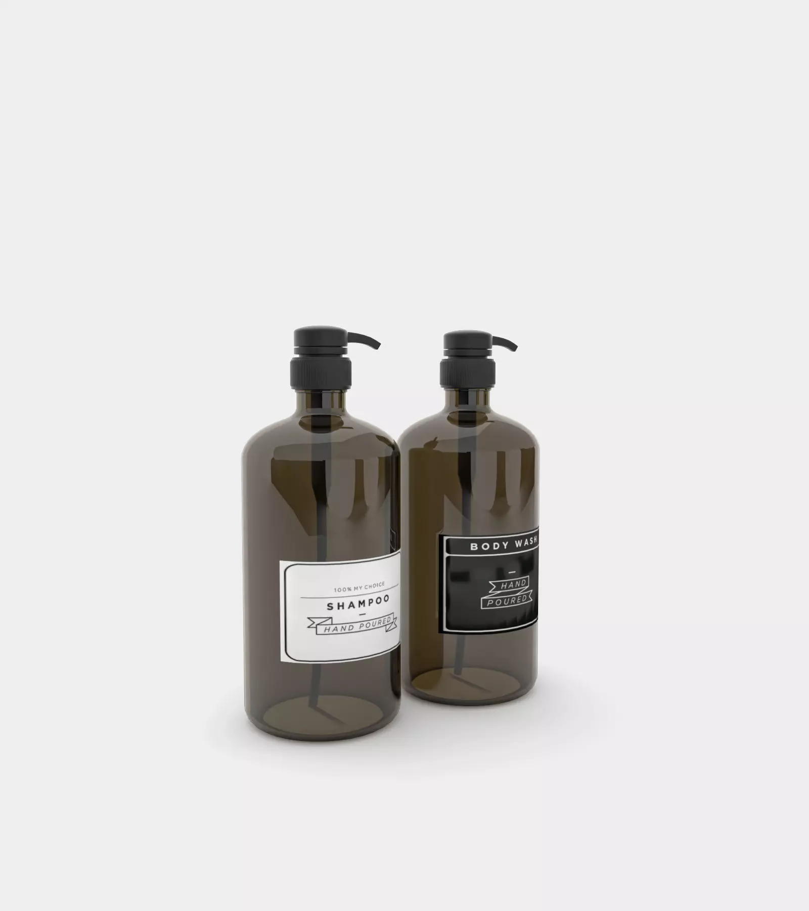 Amber soap dispenser bottle 3D model_0