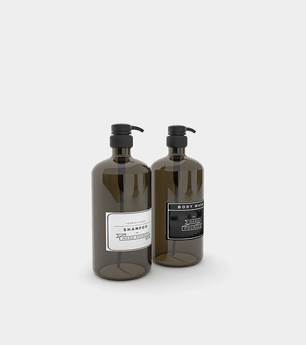 Amber soap dispenser bottle 3D model