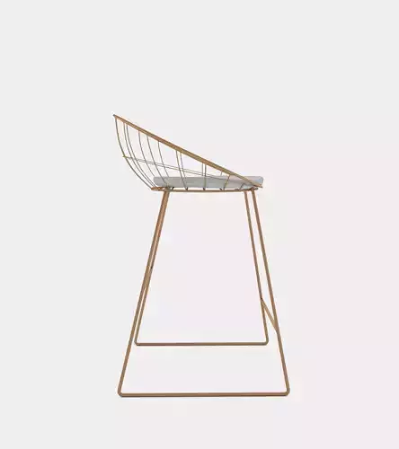 Bar - counter stool with metal frame 3D model