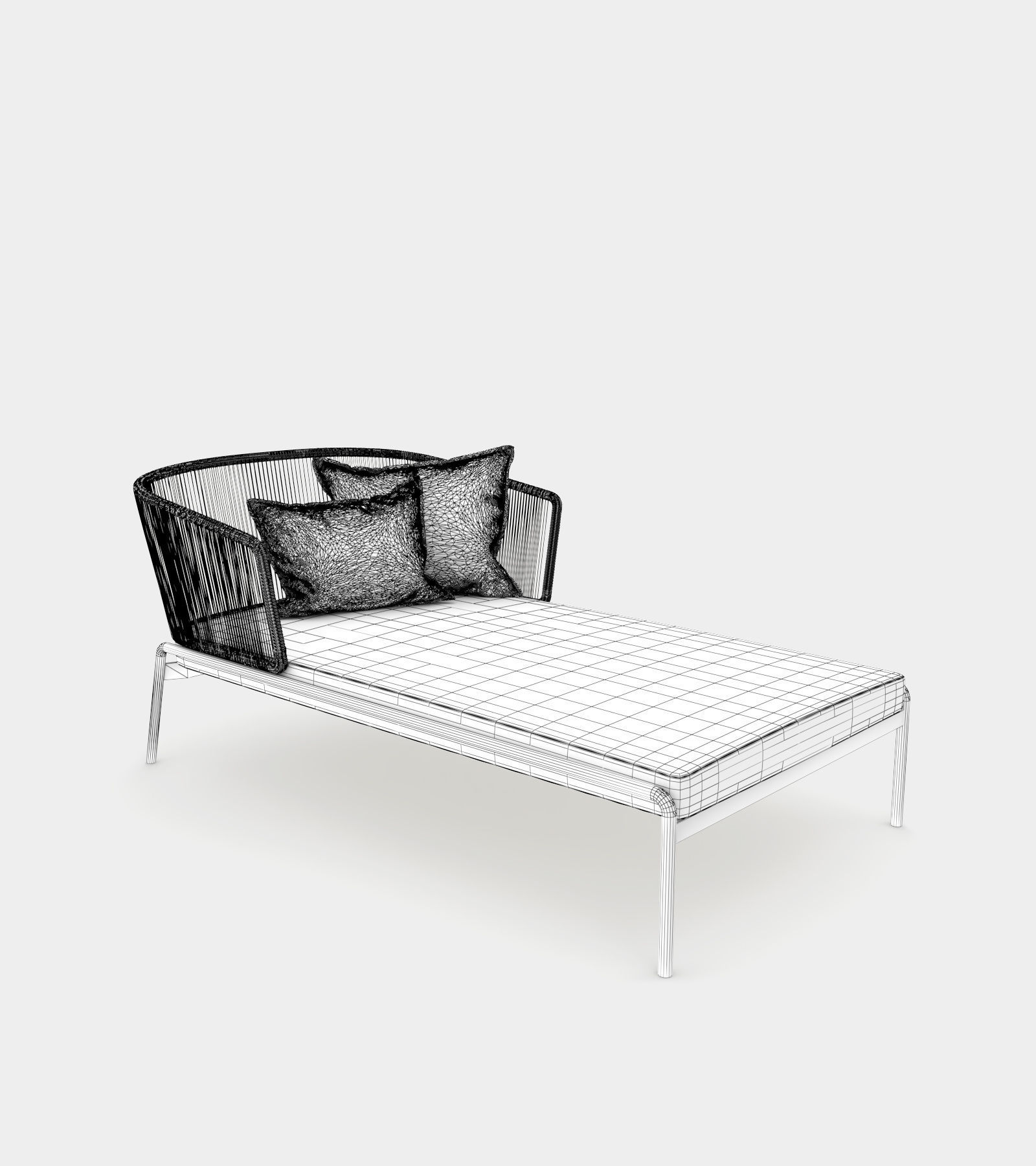 Outdoor pool chaise lounge 3D model_2