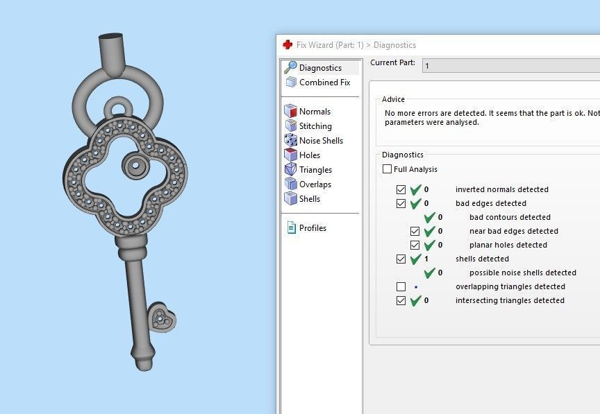 Women Pendant key design with diamonds 3dm stl 3D print model 3D print model_20