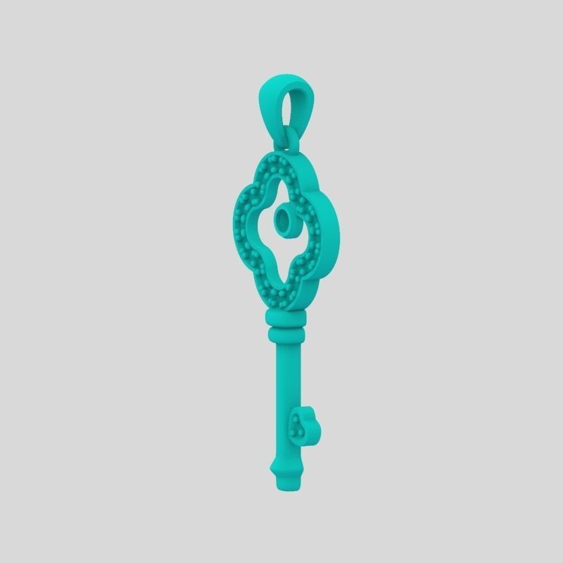 Women Pendant key design with diamonds 3dm stl 3D print model 3D print model_9