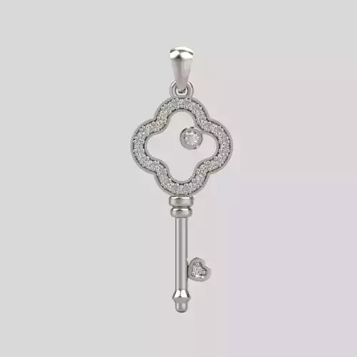 Women Pendant key design with diamonds 3dm stl 3D print model