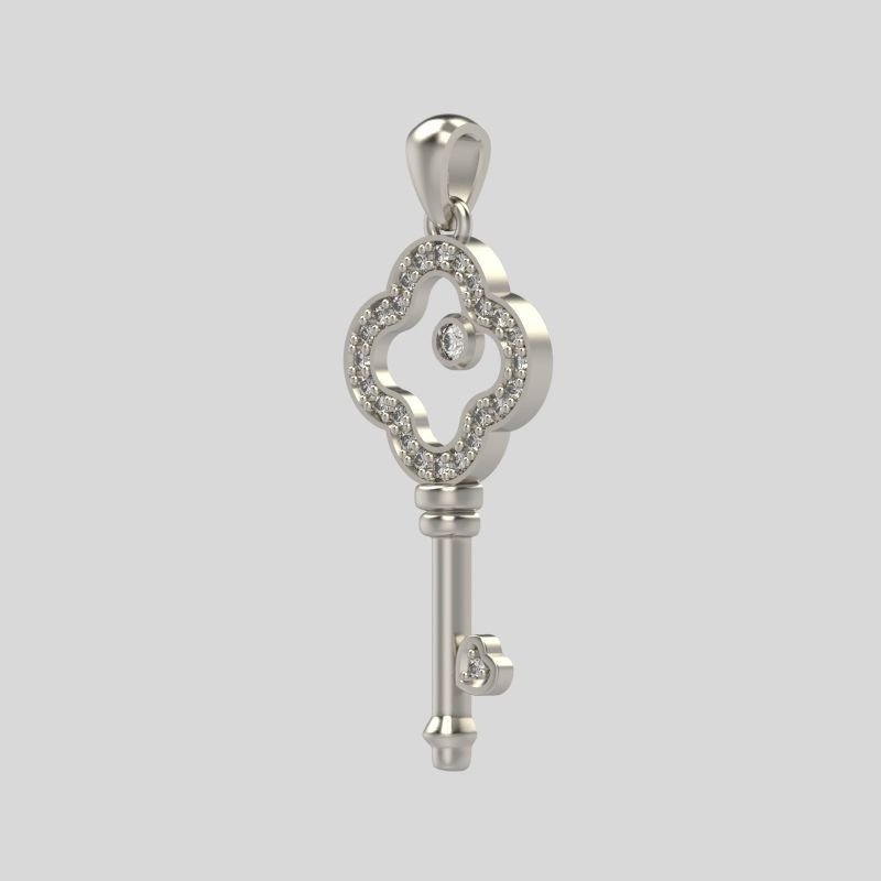 Women Pendant key design with diamonds 3dm stl 3D print model 3D print model_2