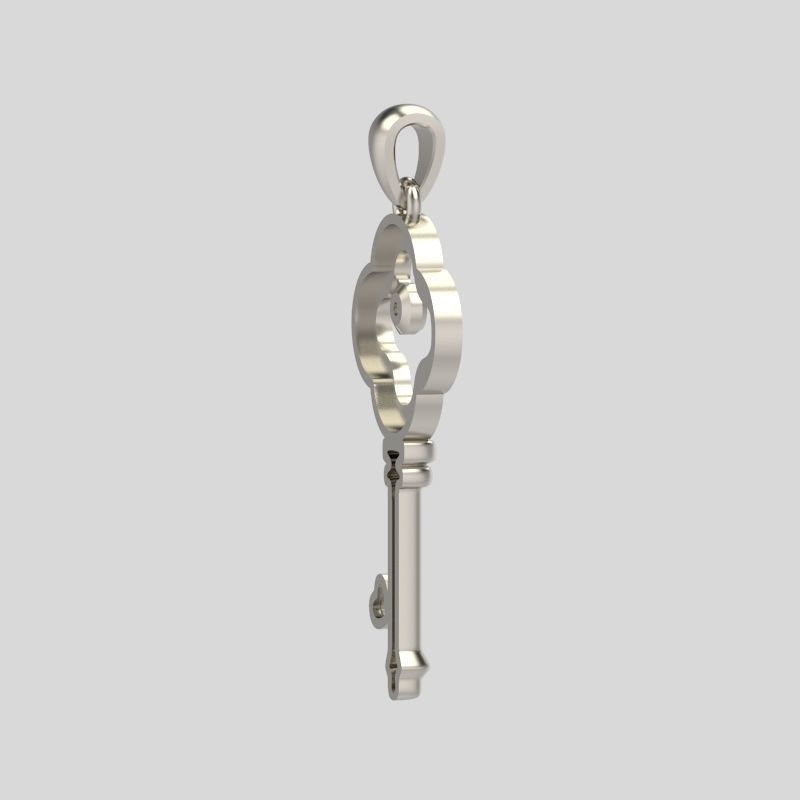 Women Pendant key design with diamonds 3dm stl 3D print model 3D print model_5