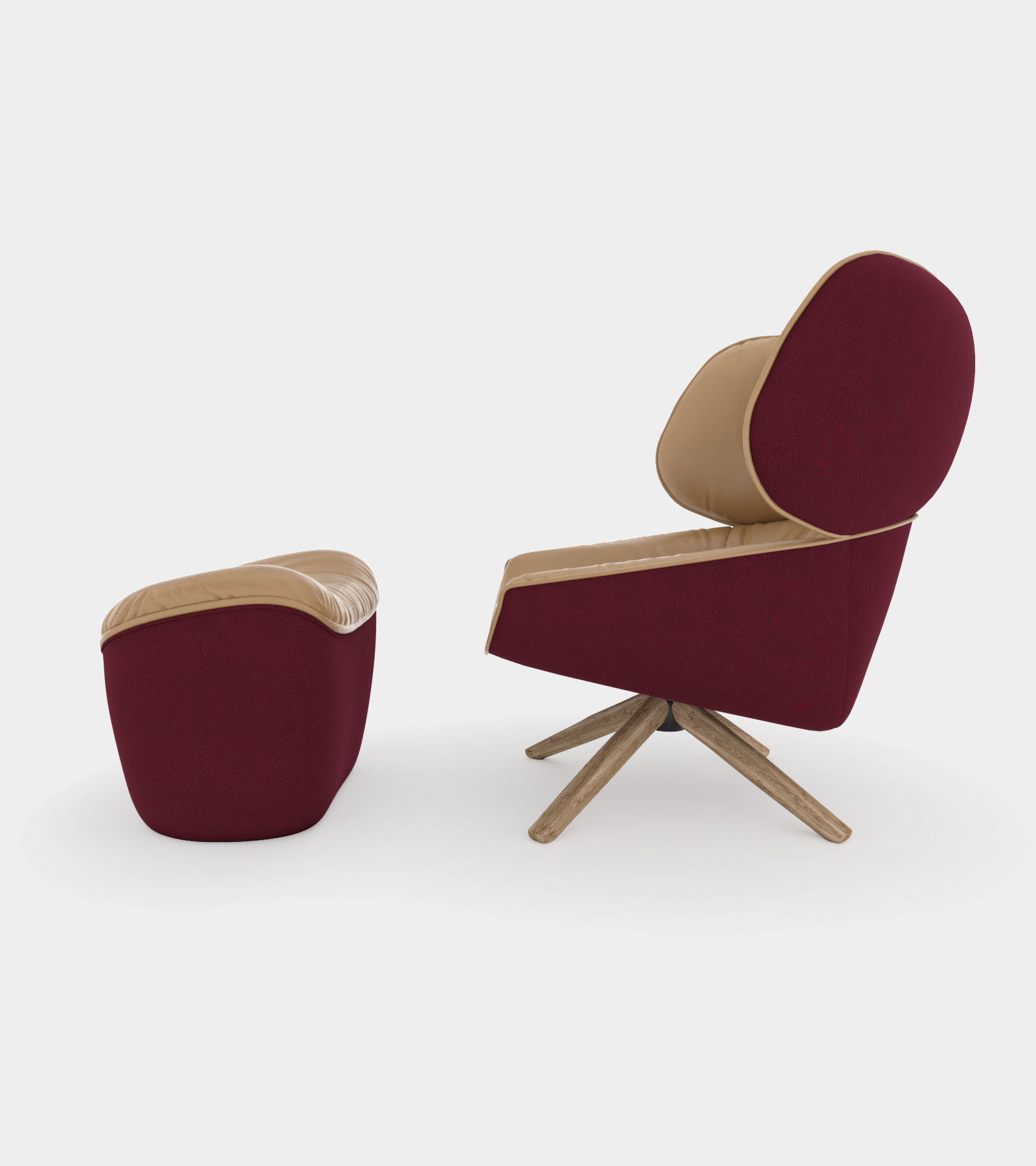 Armchair with headrest ears 3D model_1