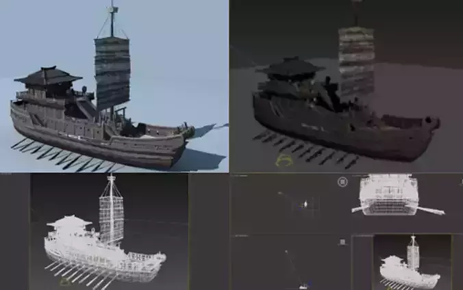 3DMAX model-ancient Chinese warships