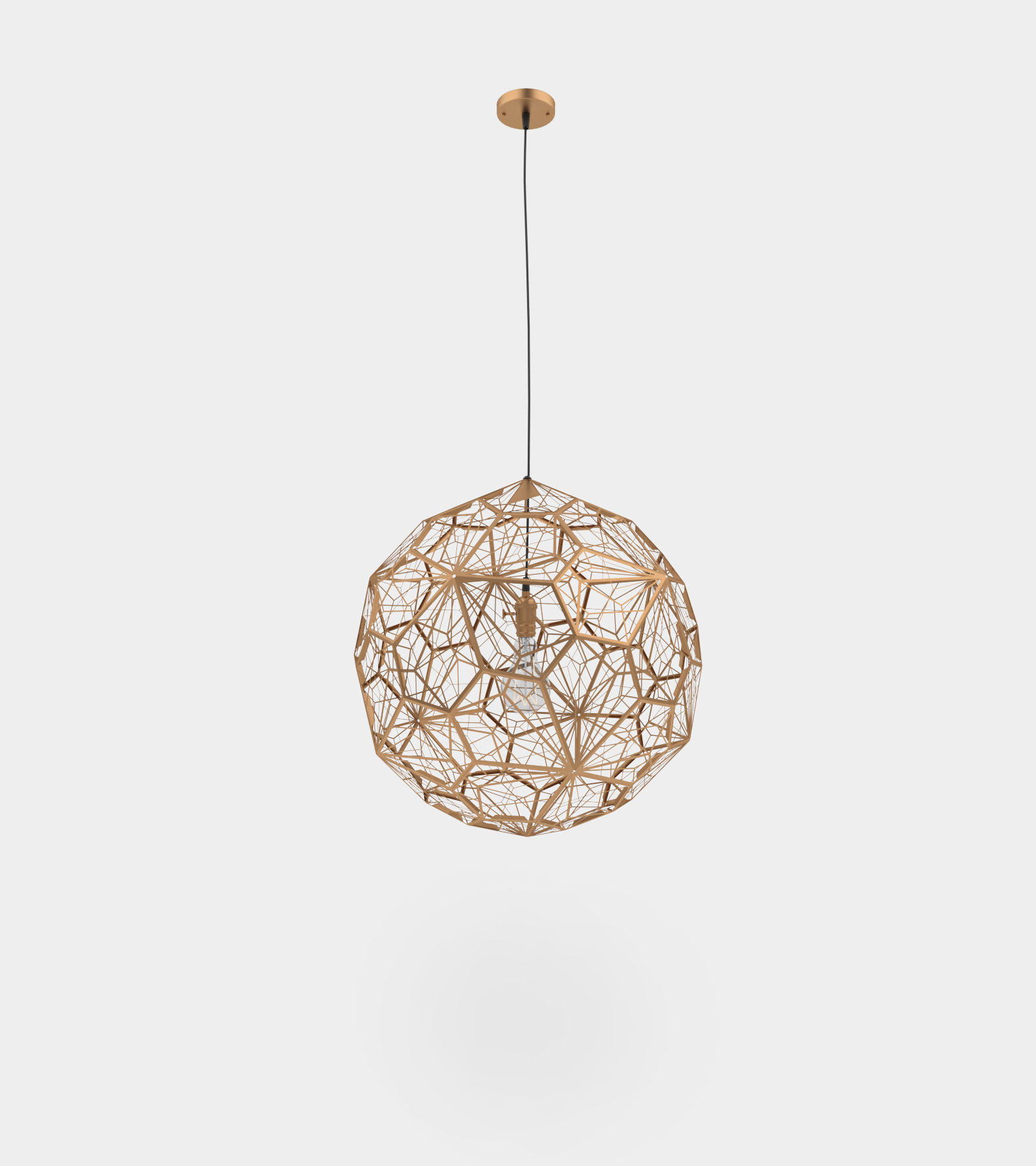 Modern metal copper pendant lamp 3D model_1