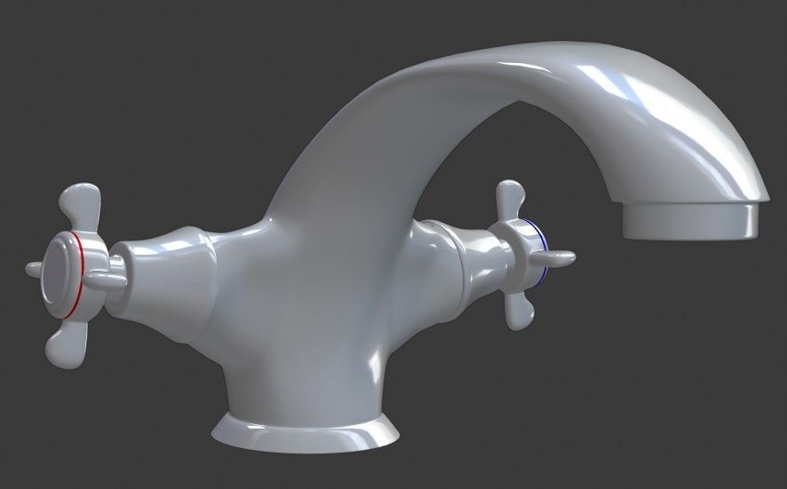 Bath tap 3D model_2