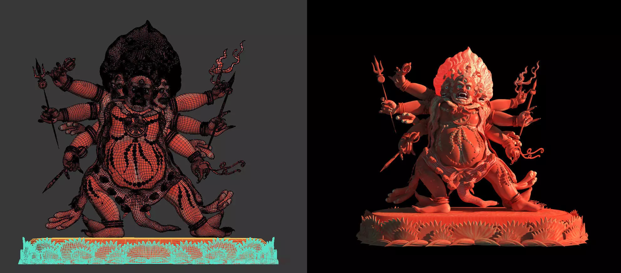 3DMAX Model-Tibetan Buddhism Horsehead Diamond 3D model_0