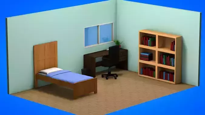Isometric bedroom