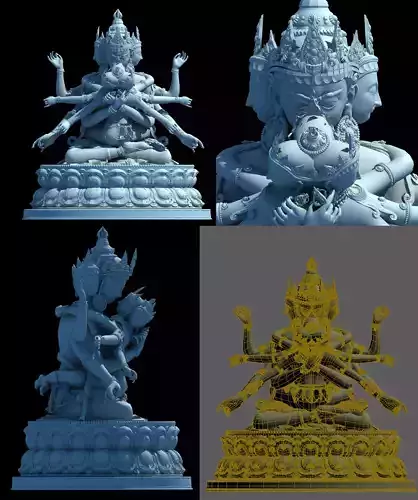 3dmax-the Lotus Buddha of Tibetan Buddhism