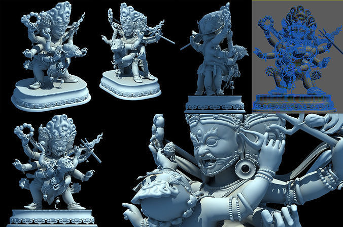 3DMAX Model--Four Dominants of Tibetan Buddhism 3D model