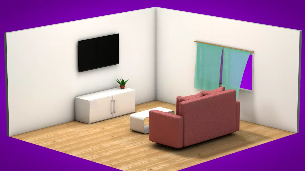 3D model Isometric Living Room VR / AR / low-poly | CGTrader