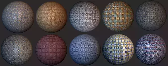 PBR 10 Seamless Retro Tiles Material Pack