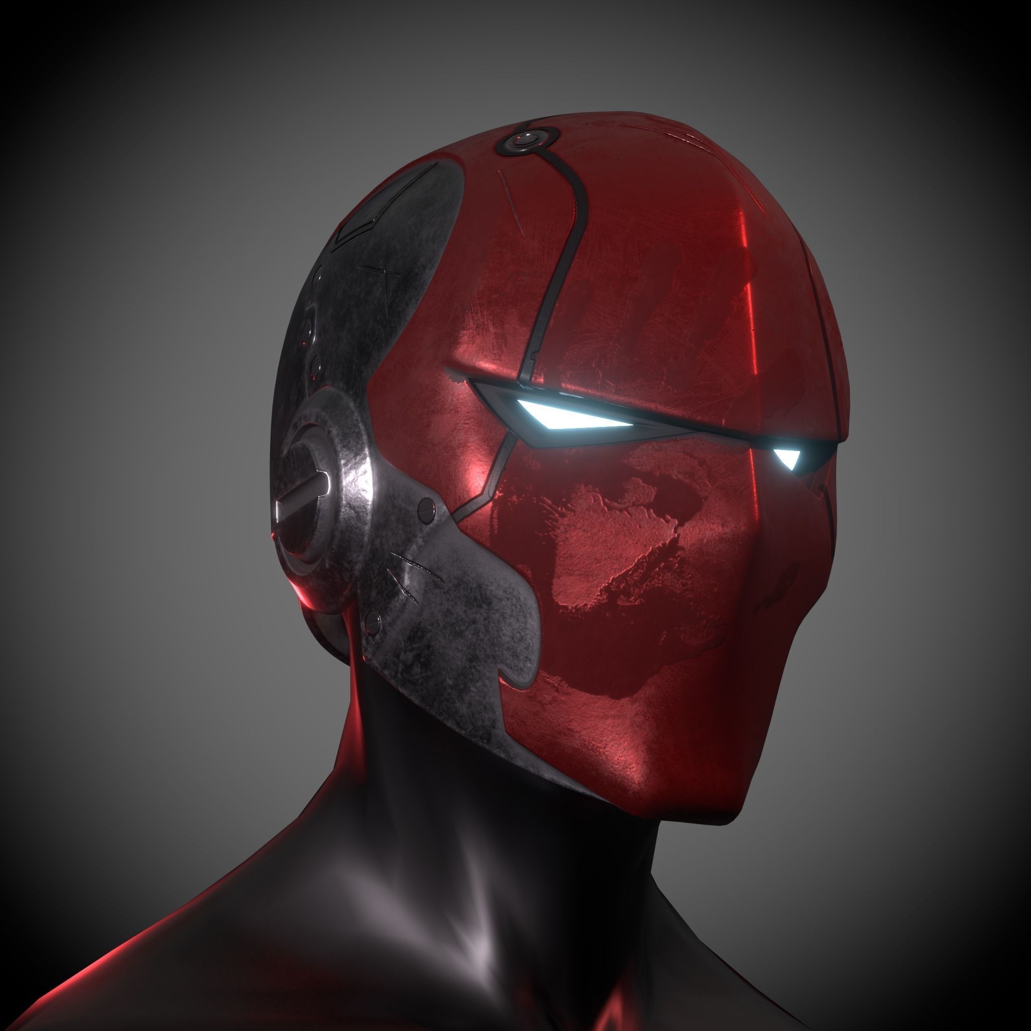 Red Hood Helmet 3D print model_3