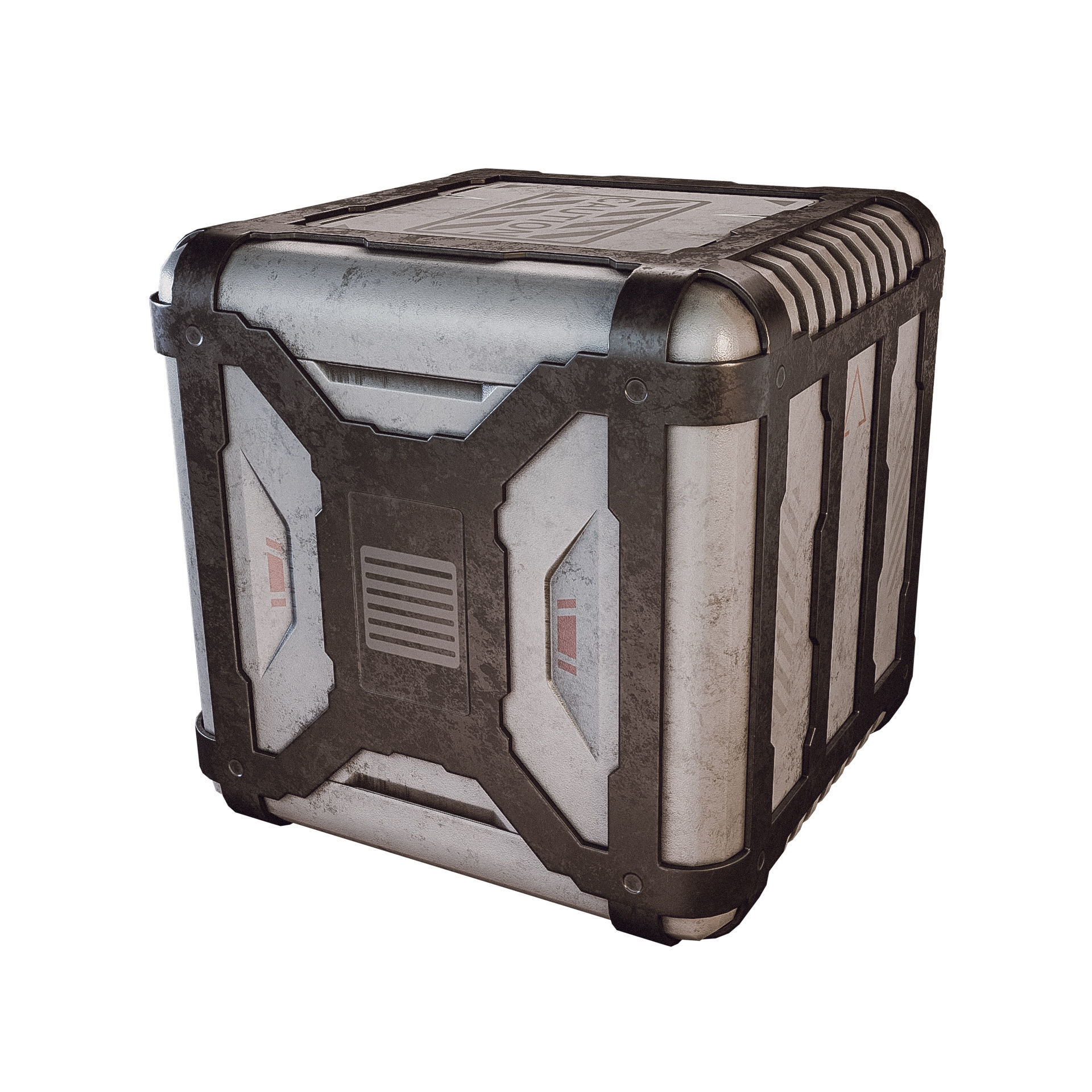 Sci-fi Container Game Low-poly 3D model_0