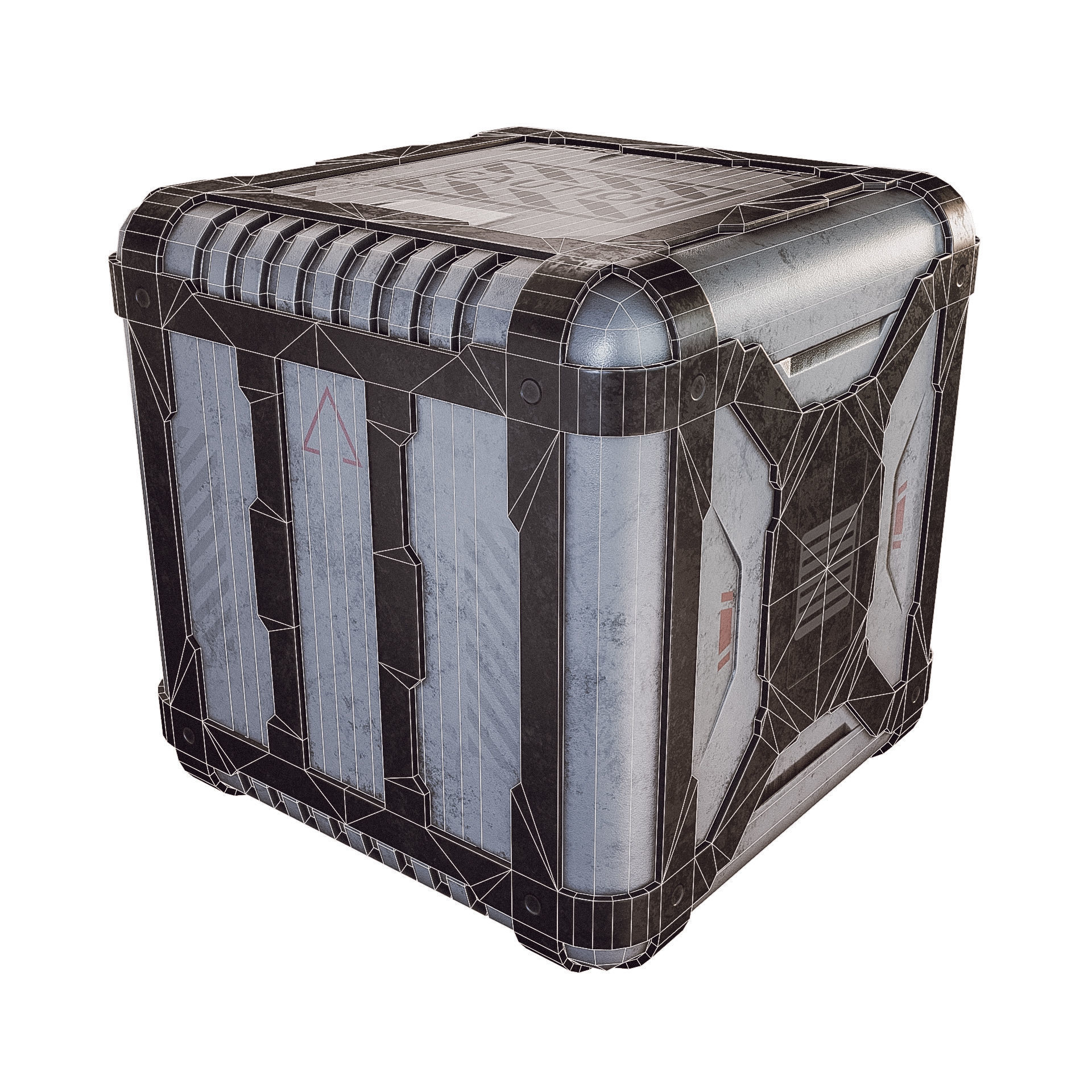 Sci-fi Container Game Low-poly 3D model_6
