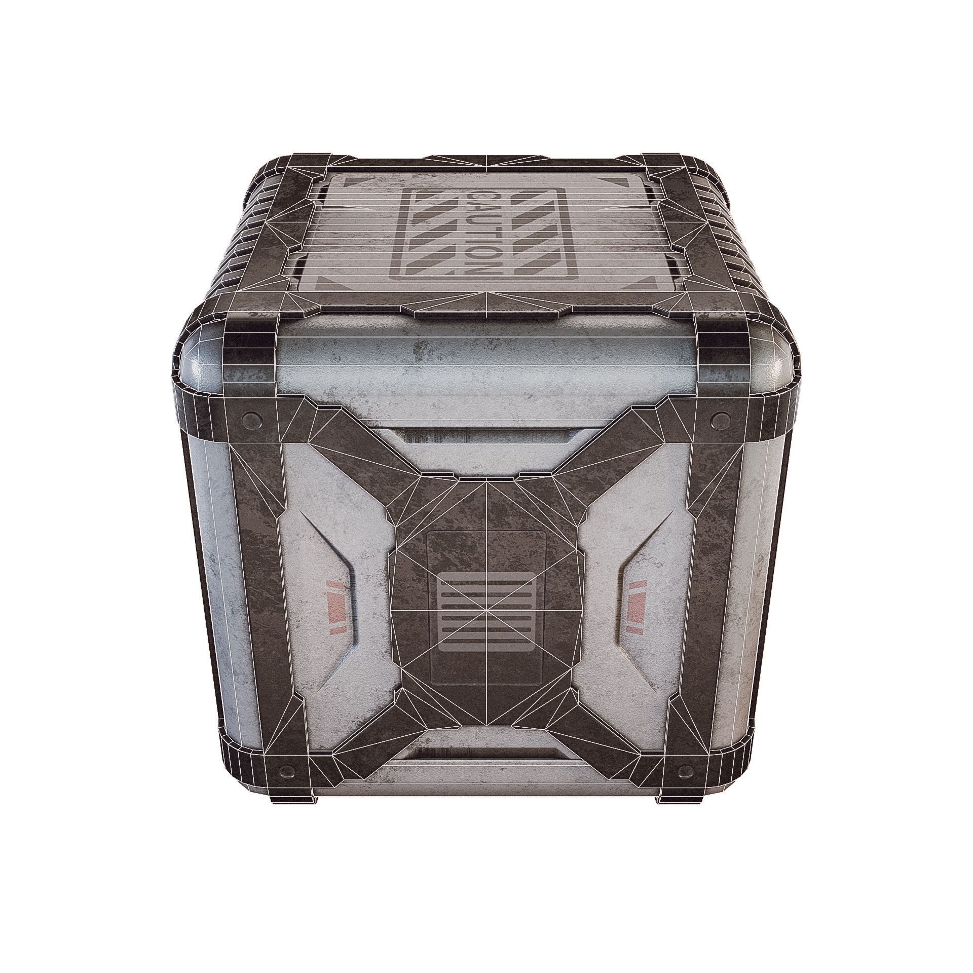 Sci-fi Container Game Low-poly 3D model_7