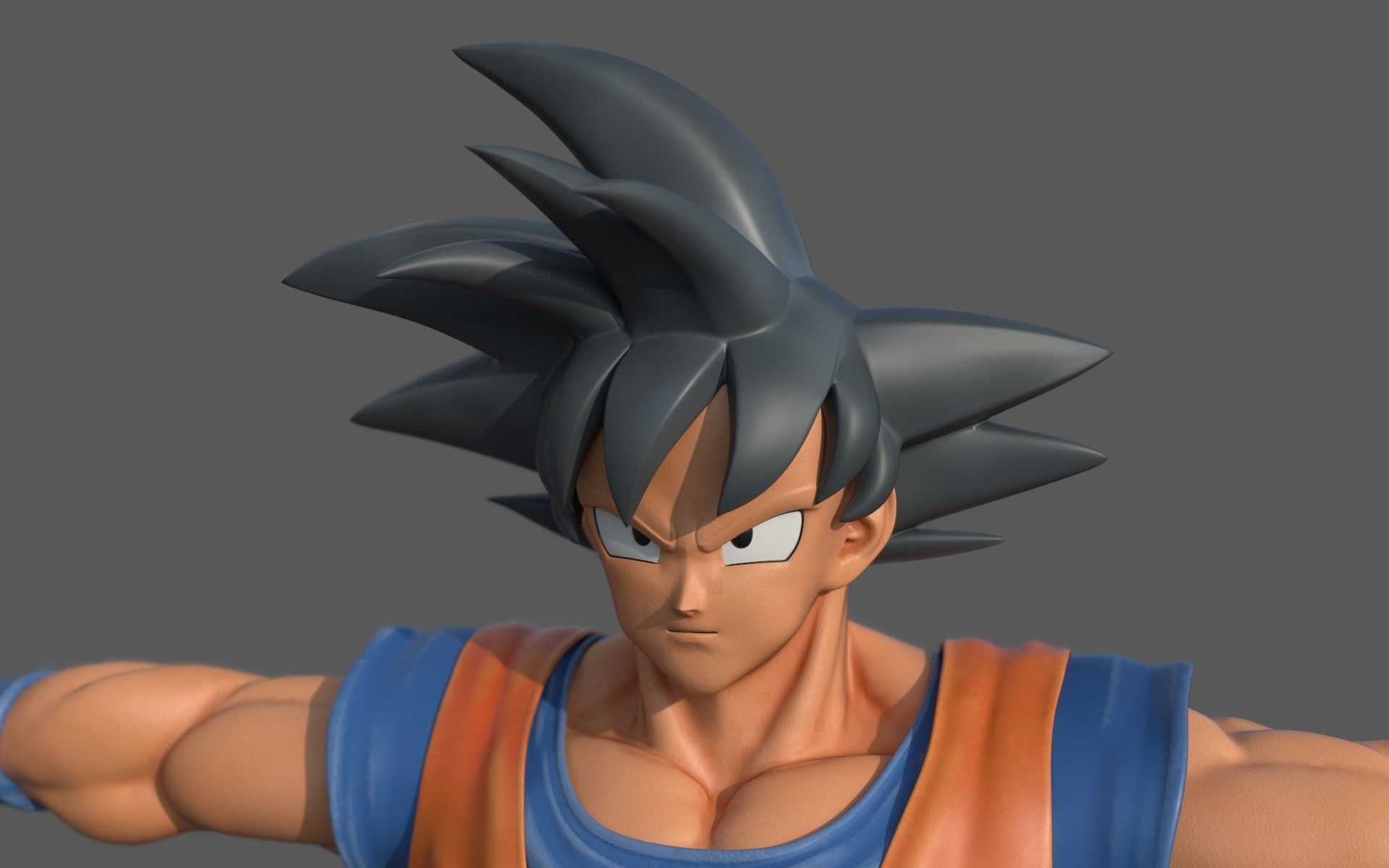 Character - Dragon Balls Goku Fan Art Low-poly 3D model_3