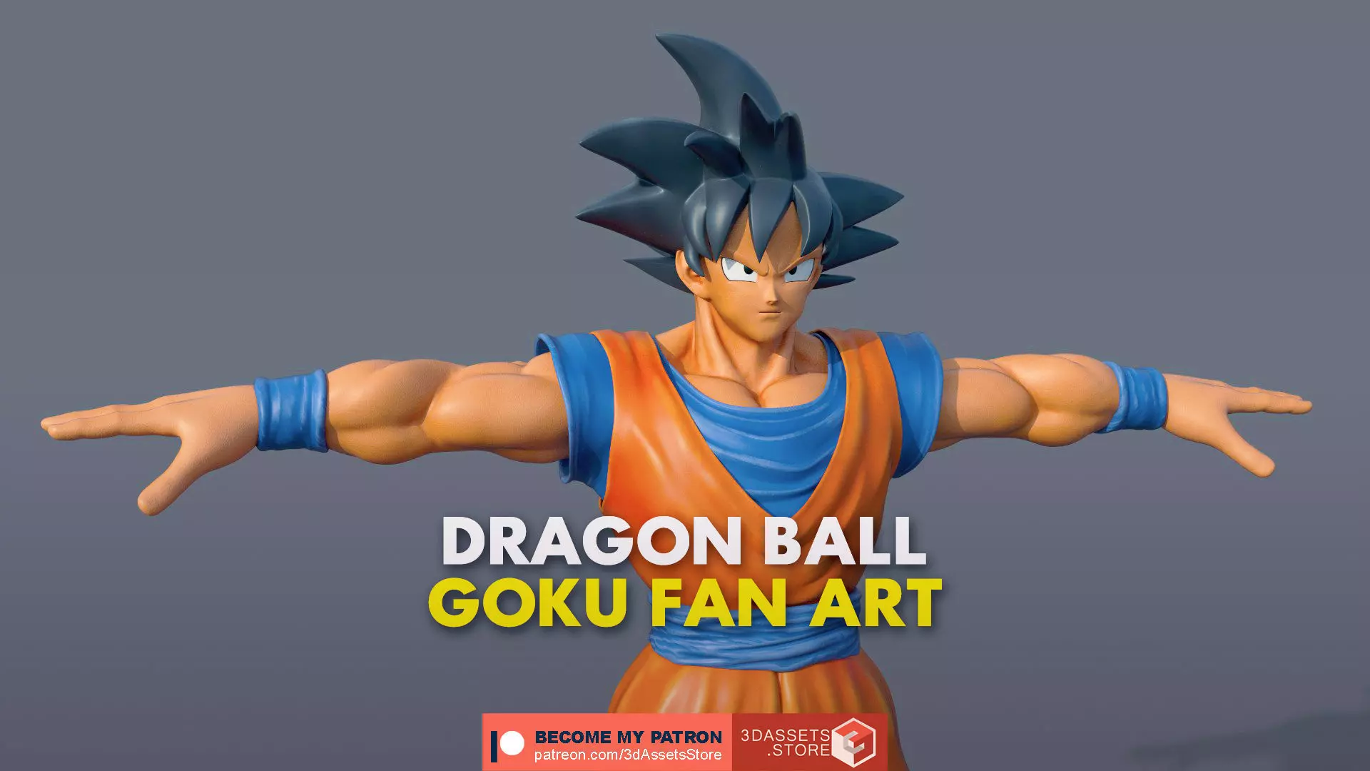 Character - Dragon Balls Goku Fan Art Low-poly 3D model_0