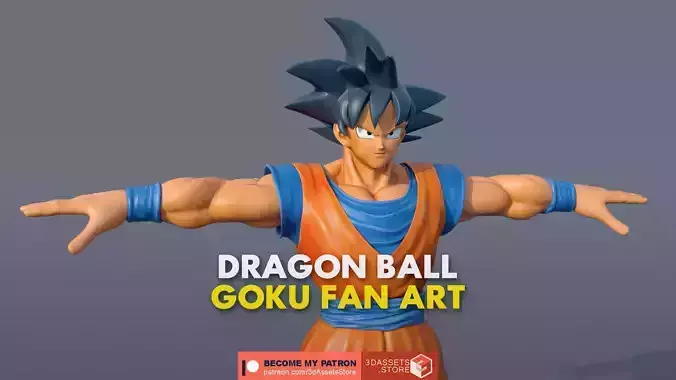 Character - Dragon Balls Goku Fan Art Low-poly 3D model