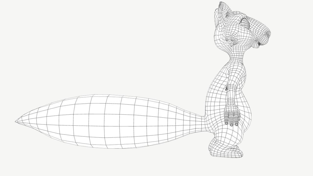 Cartoon Skunk Low-poly 3D model_3