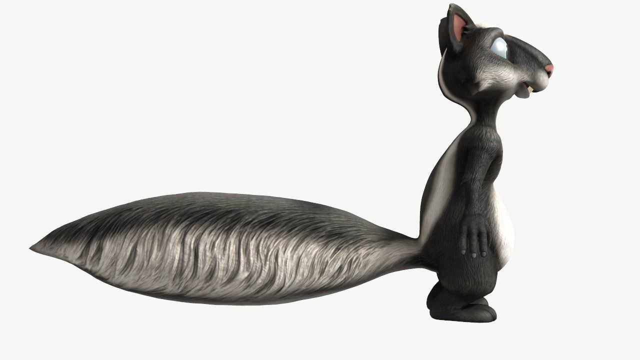 Cartoon Skunk Low-poly 3D model_2
