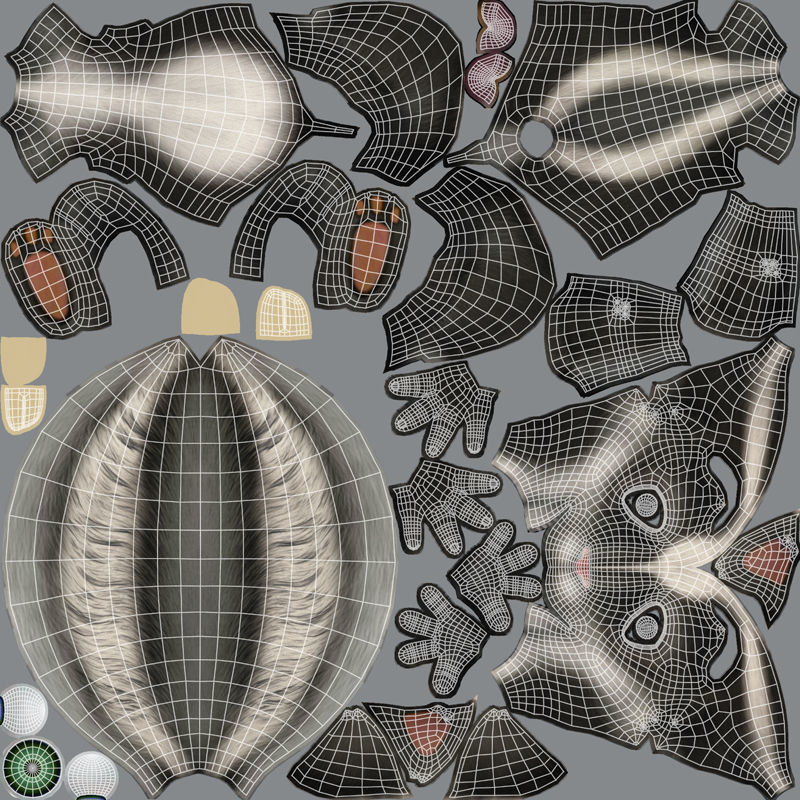 Cartoon Skunk Low-poly 3D model_12