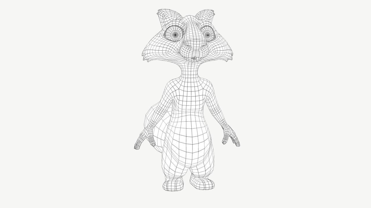 Cartoon Skunk Low-poly 3D model_1