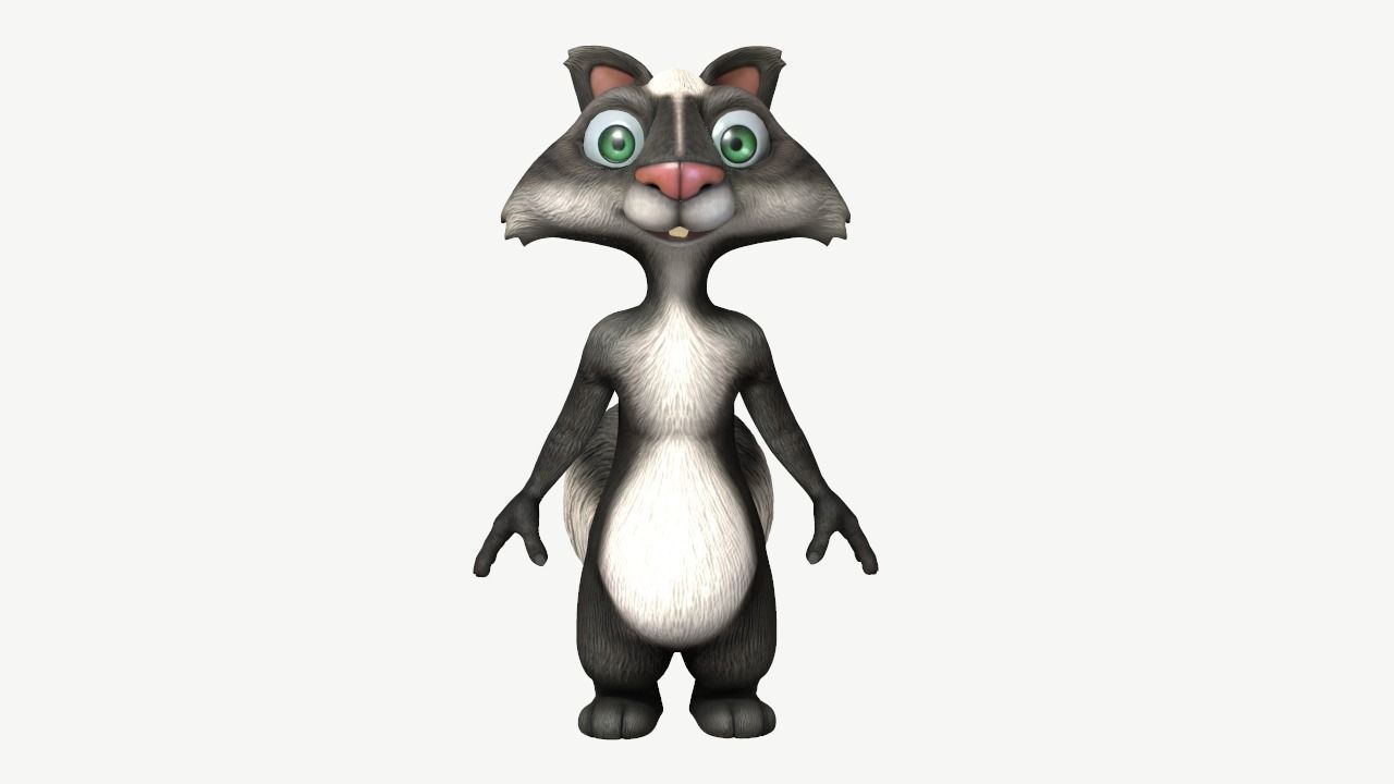 Cartoon Skunk Low-poly 3D model_8