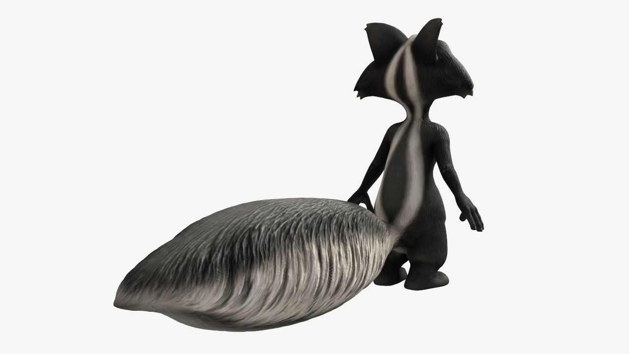 Cartoon Skunk Low-poly 3D model_4